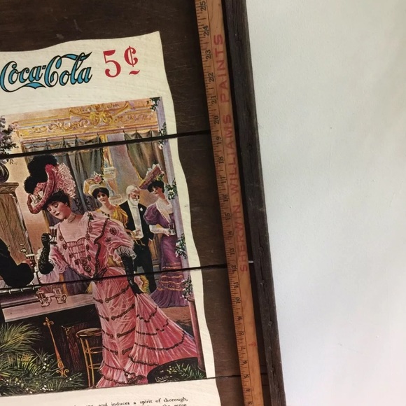 Vtg 27x24” Wooden Advertising Sign Coca Cola 5c - Picture 3 of 11